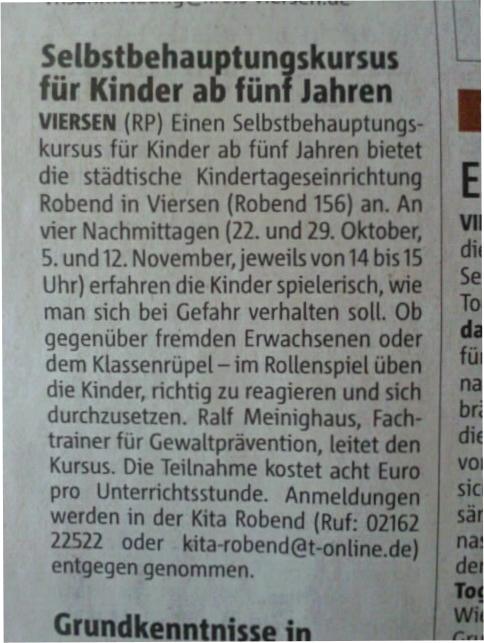 Kids-WingTsun Rheinische Post
